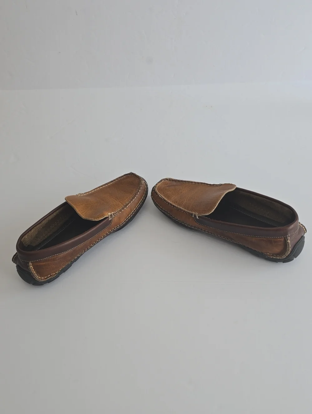 L.L. Bean Men's Allagash Bison Leather Driving Loafers  Mocs Two Tone Size 10